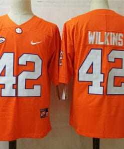 Clemson Tigers #42 Wilkins College Football Jersey Orange