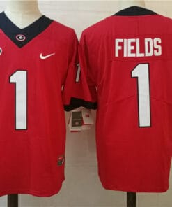 Georgia Bulldogs #1 Justin Fields Jersey College Football Red