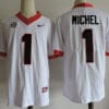 Georgia Bulldogs #1 Sony Michel Jersey College Football White