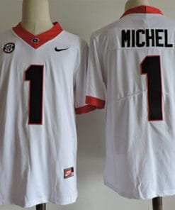 Georgia Bulldogs #1 Sony Michel Jersey College Football White