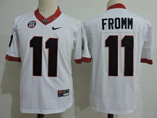 Georgia Bulldogs #11 Jake Fromm Jersey College Football White