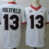 Georgia Bulldogs #13 Holyfield Jersey College Football White