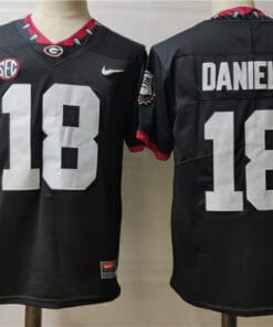 Georgia Bulldogs #18 Daniels Jersey College Football Black