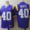 LSU Tigers 40 White College Football Jersey Blue