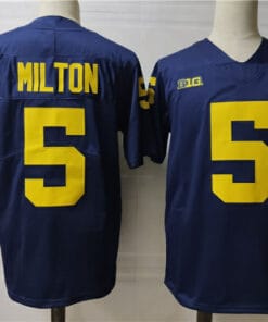 Michigan Wolverines #5 Joe Milton College Football Jersey Navy