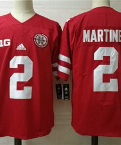 Nebraska Cornhuskers #2 Adrian Martinez Nebraska Jersey Football Red
