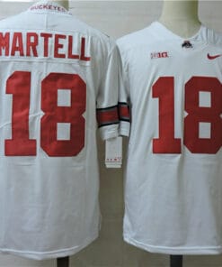 Ohio State Buckeyes #18 Martell College Football Jersey White