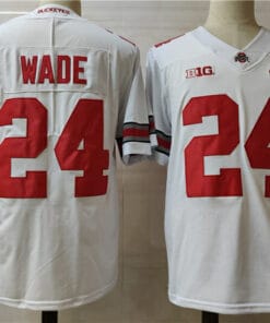 Ohio State Buckeyes #24 Wade College Football Jersey White