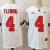 Ohio State Buckeyes 4 Fleming College Football Jersey White