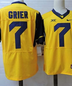 West Virginia Mountaineers #7 Will Grier College Football Jersey Yellow