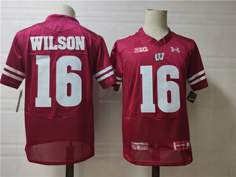 Wisconsin Badgers #16 Wilson College Football Jersey Red