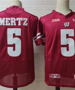 Wisconsin Badgers #5 Mertz College Football Jersey Red