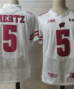 Wisconsin Badgers #5 Mertz College Football Jersey White