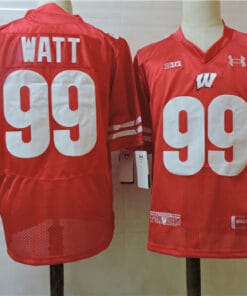 Wisconsin Badgers #99 Watt College Football Jersey Red
