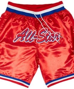 1991 All-Star West Shorts Red Shorts All Stitched