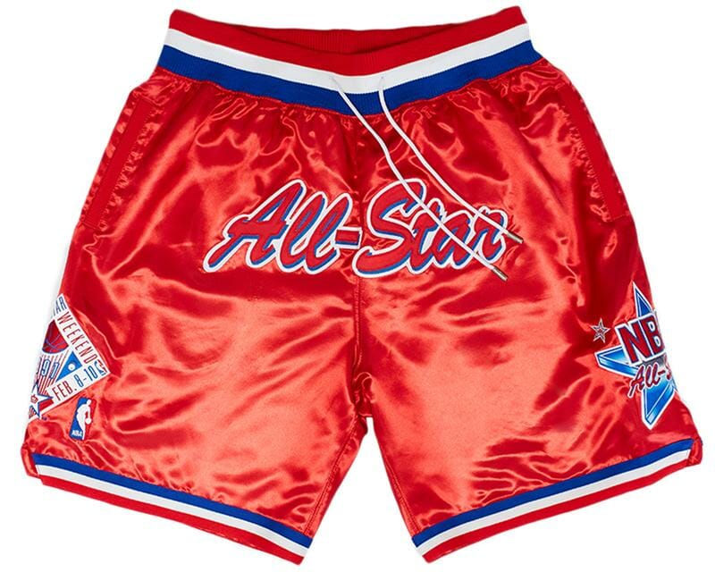 1991 All-Star West Shorts Red Shorts All Stitched
