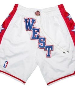 2004 All-Star West Shorts White Shorts All Stitched