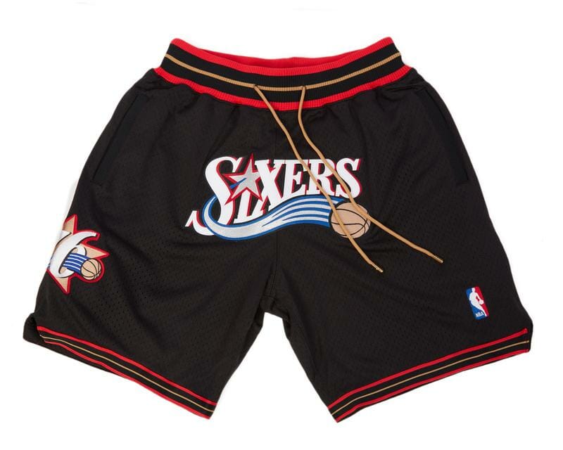 76ers Shorts Black All Stitched