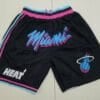 Black Miami Men Shorts Embroider Full Size