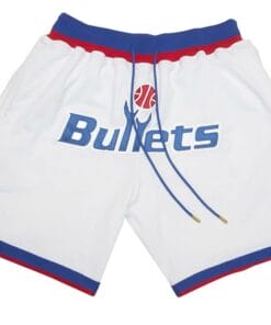 Bullets White Shorts All Stitched