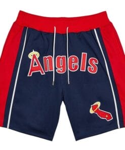 California Angels Navy Shorts All Stitched
