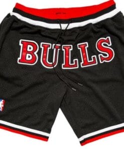Chicago Bulls Black Shorts All Stitched