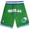 Dallas Mavericks Green Shorts