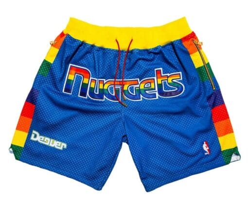 Denver Nuggets Shorts Blue Shorts All Stitched