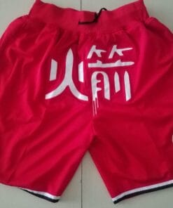 Houston Rockets RED Chinese New Year Shorts All Stitched