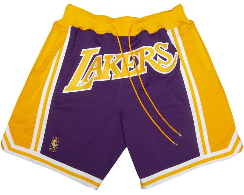 Lakers Shorts Purple Shorts All Stitched