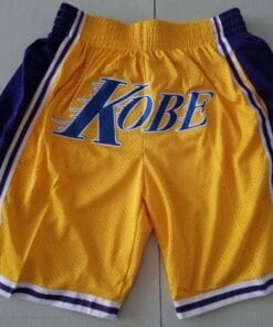 Lakers YELLOW Kobe Mamba Shorts All Stitched