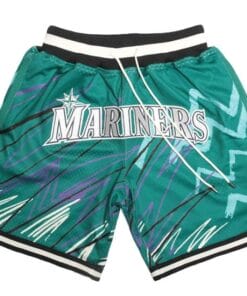 Mariners Sublimated Shorts Teal All Stitched
