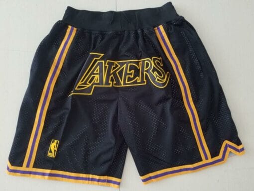 Men's Black Lakers Shorts All Stitched