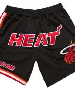 Miami Heat Shorts Black All Stitched