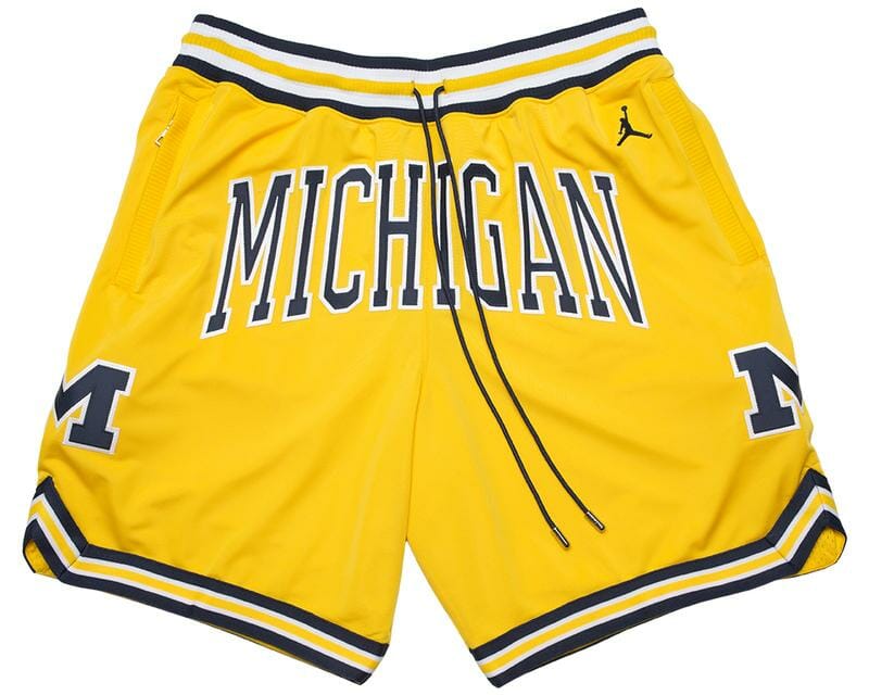 Michigan Yellow Shorts All Stitched