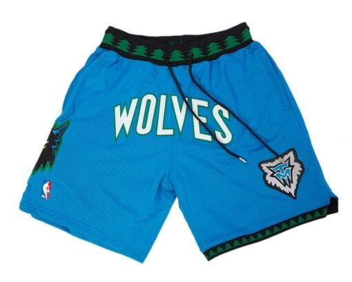 Minnesota Timberwolves Shorts Blue All Stitched