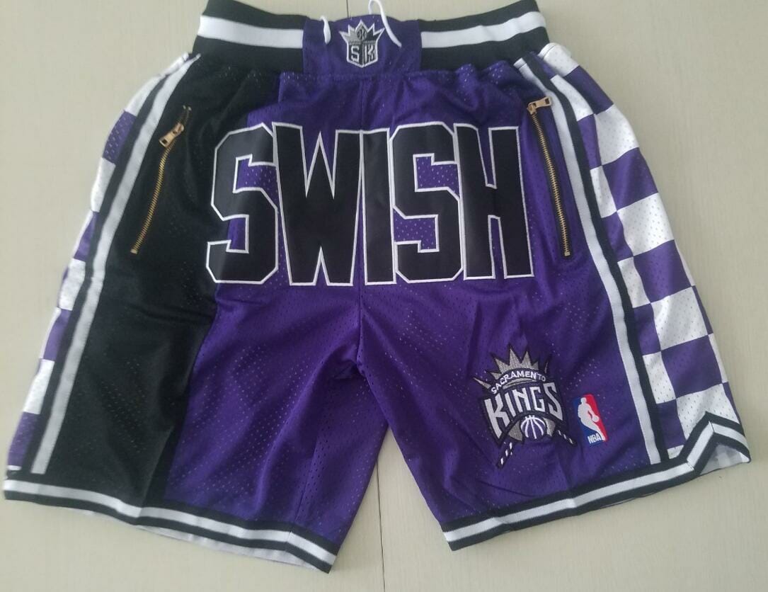 Sacramento Kings Shorts Purple SWISH All Stitched