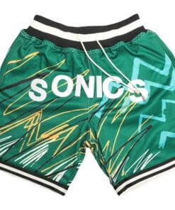 Supersonics Sublimated Shorts Green All Stitched