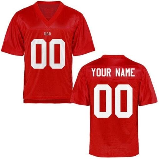 South Dakota Custom Jersey Style Football NCAA Red
