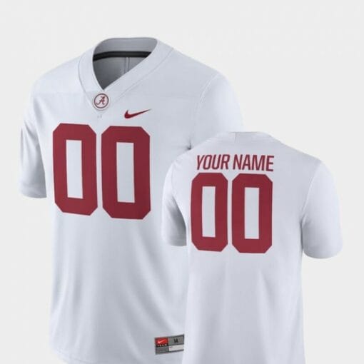 Custom Alabama Jersey Alabama Crimson Tide College Football Game White