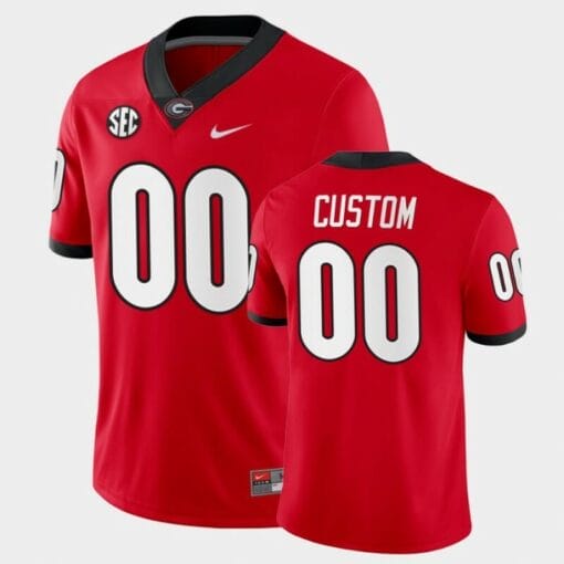 Custom Georgia Bulldogs Red College Football Home Game Jersey