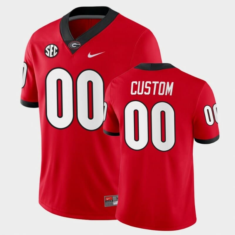 Custom Georgia Bulldogs Red College Football Home Game Jersey