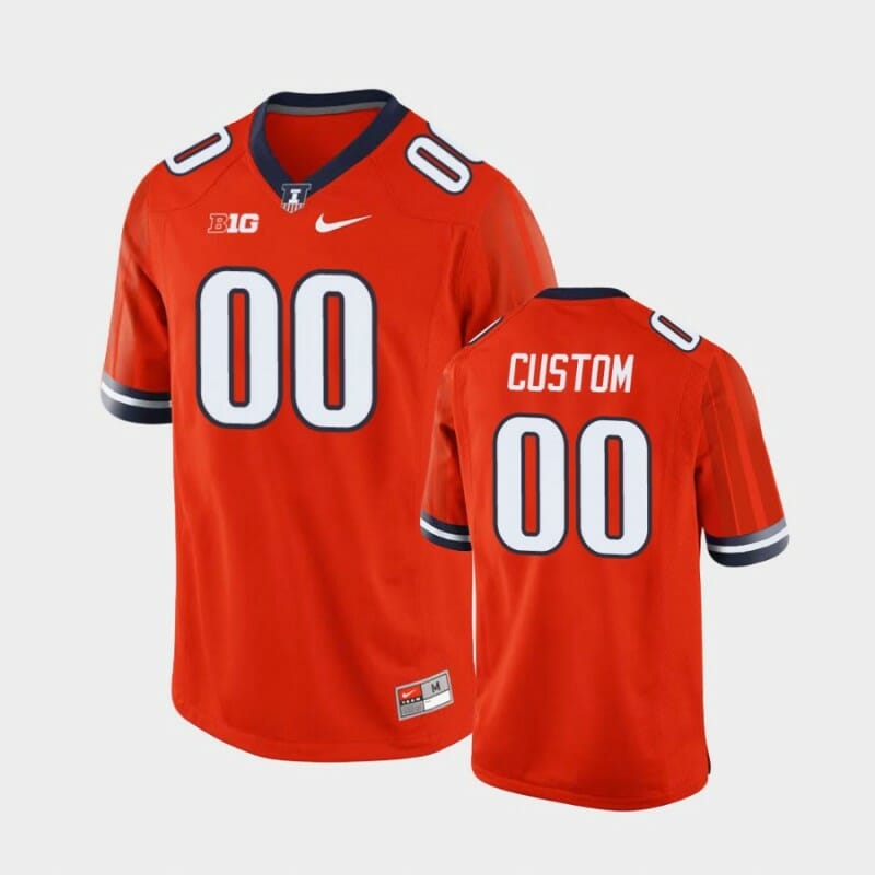 Custom Illinois Fighting Illini Jersey Name and Number Orange College Football Jersey