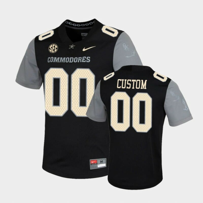 Custom Vanderbilt Commodores Jersey Name and Number Black Untouchable Game Jersey