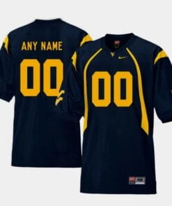 West Virginia Mountaineers Custom Jersey Name and Number Navy College Football Replica