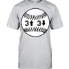 Baseball 3 Up 3 Down T Shirt Unisex Short Sleeve Classic Tee