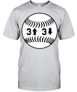 Baseball 3 Up 3 Down T Shirt Unisex Short Sleeve Classic Tee