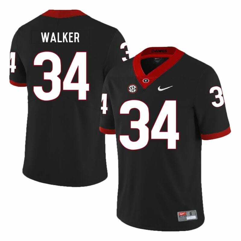 Georgia Bulldogs #34 Herchel Walker Jersey Black NCAA College Football