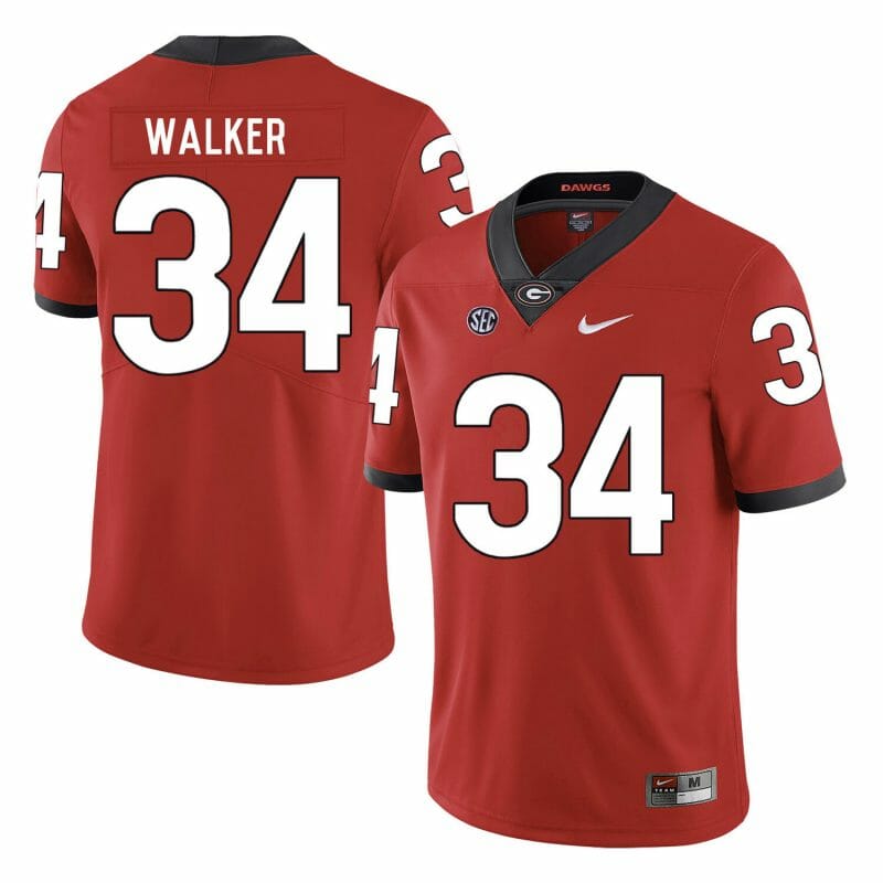 Georgia Bulldogs #34 Herchel Walker Jersey NCAA College Football Red