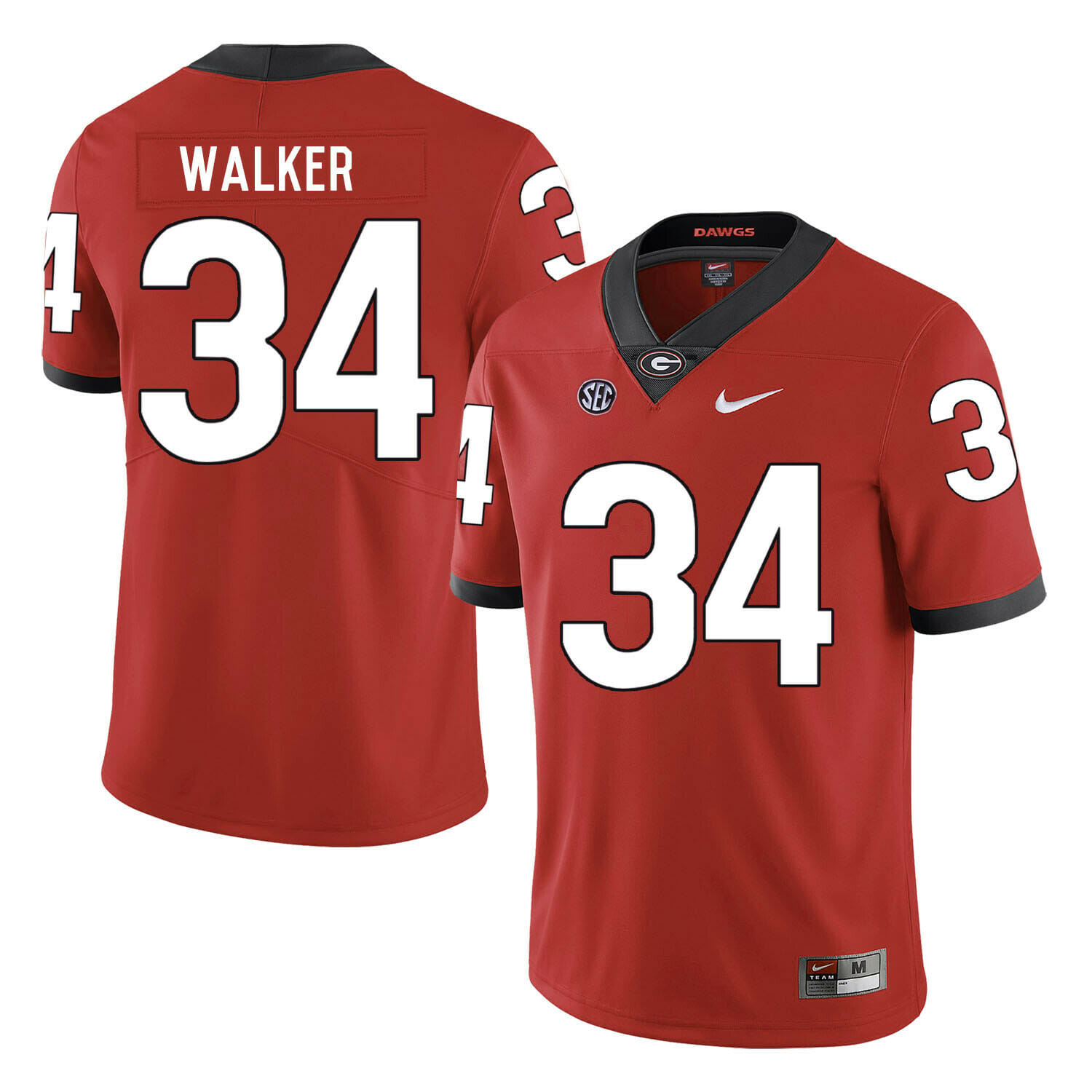 Georgia Bulldogs #34 Herchel Walker Jersey NCAA College Football Red